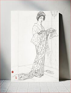 Πίνακας, Girl in a Summer Kimono (1920) by Goyō Hashiguchi