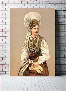 Πίνακας, Girl in Native Costume, Carniola, Austro-Hungary. The portrait of Berta Lergetporer wearing the Slovenian national costume (1897)