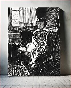 Πίνακας, Girl Seated in Chair (ca.1917–1918) by Henry Lyman Sayen