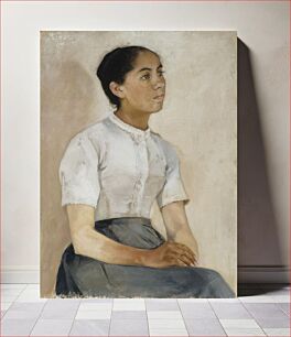 Πίνακας, Girl sitting, 1892, Beda Stjernschantz, Beda Stjernschantz