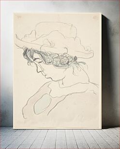 Πίνακας, Girl with a pink hat, the artist's sister Anna by Harald Giersing