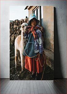 Πίνακας, Girl with Alpaca Κορίτσι με αλπακά