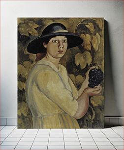 Πίνακας, Girl with grapes, 1921, Yrjö Ollila
