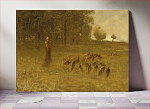 Πίνακας, Girl with Turkeys by George Fuller