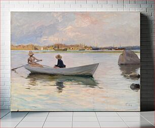 Πίνακας, Girls in a rowing boat, 1886, by Albert Edelfelt