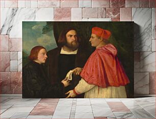 Πίνακας, Girolamo and Cardinal Marco Corner Investing Marco, Abbot of Carrara, with His Benefice (ca. 1520–1525) by Anonymous Artist & Titian