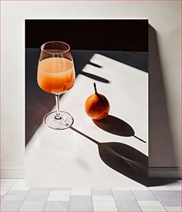 Πίνακας, Glass of Juice and a Pear in Sunlight Ποτήρι χυμό και ένα αχλάδι στο φως του ήλιου