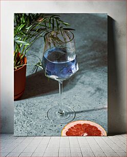 Πίνακας, Glass of Water with Plant and Grapefruit Ποτήρι νερό με φυτό και γκρέιπφρουτ