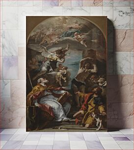 Πίνακας, Glory of the Virgin with the Archangel Gabriel and Saints Eusebius, Roch, and Sebastian by Sebastiano Ricci