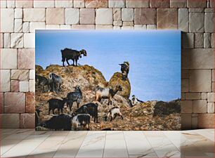 Πίνακας, Goats on Rocky Terrain Κατσίκες στο βραχώδες έδαφος