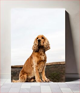 Πίνακας, Golden Dog Portrait Χρυσό Πορτρέτο Σκύλου