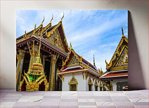 Πίνακας, Golden Thai Temple with Blue Sky Χρυσός ταϊλανδικός ναός με το γαλάζιο του ουρανού