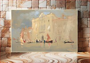 Πίνακας, Gondolas Before a Palace on the Grand Canal in Venice by Hercules Brabazon Brabazon (1821–1906)