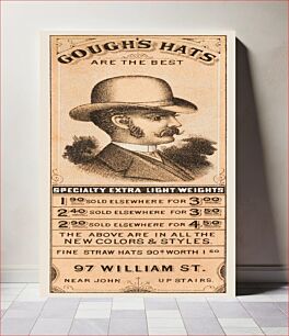 Πίνακας, Gough's hats are the best. Specialty extra light weights (1870–1900), vintage postcard