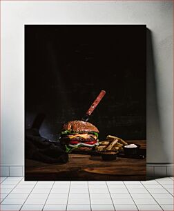 Πίνακας, Gourmet Burger with Fries Gourmet Burger με πατάτες