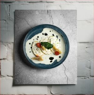Πίνακας, Gourmet Dish on Cracked Surface Γκουρμέ πιάτο σε ραγισμένη επιφάνεια