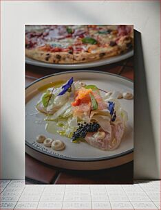 Πίνακας, Gourmet Meal with Pizza Γκουρμέ γεύμα με πίτσα