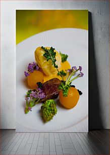 Πίνακας, Gourmet Plated Dish with Vegetables Γκουρμέ επιμεταλλωμένο πιάτο με λαχανικά