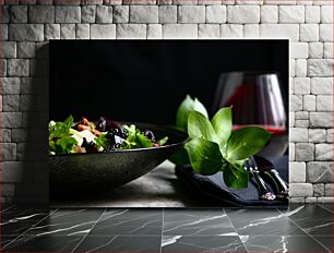 Πίνακας, Gourmet Salad and Wine Γκουρμέ σαλάτα και κρασί