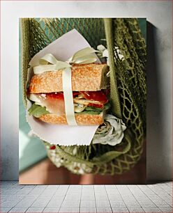 Πίνακας, Gourmet Sandwich in a Green Bag Γκουρμέ σάντουιτς σε πράσινη τσάντα
