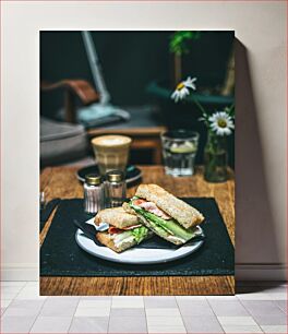 Πίνακας, Gourmet Sandwich with Coffee Γκουρμέ σάντουιτς με καφέ