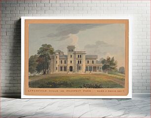 Πίνακας, Grace Hill for Edwin C. Litchfield, Brooklyn, New York (front elevation) by Alexander Jackson Davis