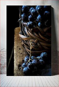 Πίνακας, Grapes in a Basket Σταφύλια σε καλάθι