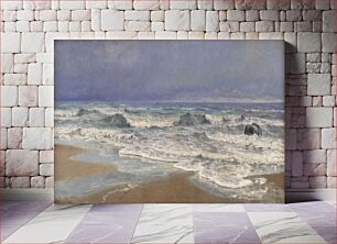 Πίνακας, Gray weather day at the North Sea with surf by Thorvald Niss
