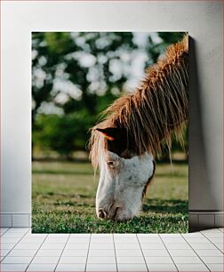Πίνακας, Grazing Horse in Nature Άλογο που βόσκει στη φύση