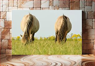 Πίνακας, Grazing Horses in Meadow Βόσκουν Άλογα στο Λιβάδι