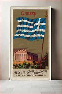 Πίνακας, Greece, from Flags of All Nations, Series 1 (N9) for Allen & Ginter Cigarettes Brands