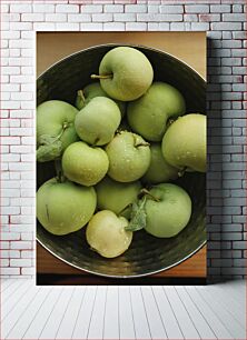 Πίνακας, Green Apples in a Bowl Πράσινα μήλα σε ένα μπολ
