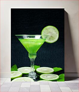 Πίνακας, Green Cocktail with Lime Πράσινο κοκτέιλ με λάιμ