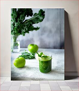 Πίνακας, Green Juice with Apples and Kale Πράσινος χυμός με μήλα και λαχανό