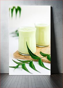 Πίνακας, Green Smoothie with Leaves Πράσινο Smoothie με φύλλα