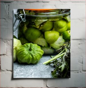 Πίνακας, Green Vegetables in a Jar Πράσινα λαχανικά σε βάζο
