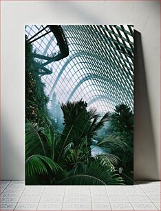 Πίνακας, Greenhouse Interior with Lush Foliage Εσωτερικό θερμοκηπίου με πλούσιο φύλλωμα