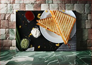 Πίνακας, Grilled Sandwich with Sauces Ψητό σάντουιτς με σάλτσες