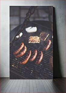 Πίνακας, Grilling Sausages Λουκάνικα ψησίματος
