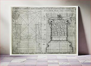 Πίνακας, Ground Plan, Base, and Capital of a Corinthian Column (1543) by Sebald Beham