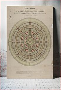 Πίνακας, Ground plan of the model town for the happy colony to be established in New Zealand by the workmen of Great Britain / designed by Robert Pemberton, F.R.S.L