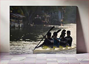 Πίνακας, Group Rowing a Boat Ομαδική κωπηλασία σε βάρκα