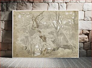 Πίνακας, Grove landscape, copy after schirmer, 1868, Oscar Kleineh