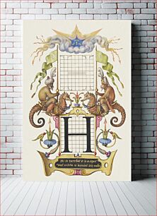 Πίνακας, Guide for Constructing the Letter H from Mira Calligraphiae Monumenta or The Model Book of Calligraphy (1561–1596) by Georg Bocskay and Joris Hoefnagel