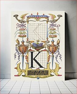 Πίνακας, Guide for Constructing the Letter K from Mira Calligraphiae Monumenta or The Model Book of Calligraphy (1561–1596) by Georg Bocskay and Joris Hoefnagel
