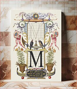 Πίνακας, Guide for Constructing the Letter M from Mira Calligraphiae Monumenta or The Model Book of Calligraphy (1561–1596) by Georg Bocskay and Joris Hoefnagel