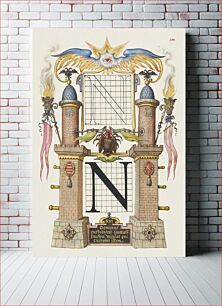 Πίνακας, Guide for Constructing the Letter N from Mira Calligraphiae Monumenta or The Model Book of Calligraphy (1561–1596) by Georg Bocskay and Joris Hoefnagel