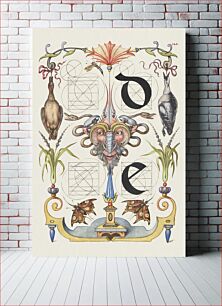 Πίνακας, Guide for Constructing the Letters d and e from Mira Calligraphiae Monumenta or The Model Book of Calligraphy (1561–1596) by Georg Bocskay and Joris Hoefnagel