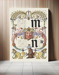 Πίνακας, Guide for Constructing the Letters m and n from Mira Calligraphiae Monumenta or The Model Book of Calligraphy (1561–1596) by Georg Bocskay and Joris Hoefnagel