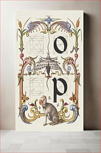 Πίνακας, Guide for Constructing the Letters o and p from Mira Calligraphiae Monumenta or The Model Book of Calligraphy (1561–1596) by Georg Bocskay and Joris Hoefnagel